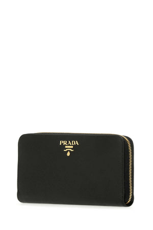 PRADA Chic Black Leather Wallet - 20 cm x 10 cm x 2.5 cm