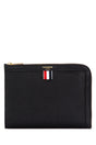 THOM BROWNE Luxury Full Grain Leather Clutch Bag