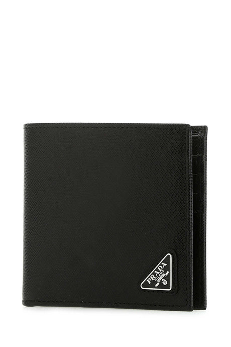 PRADA Elegant Black Leather Mini Wallet