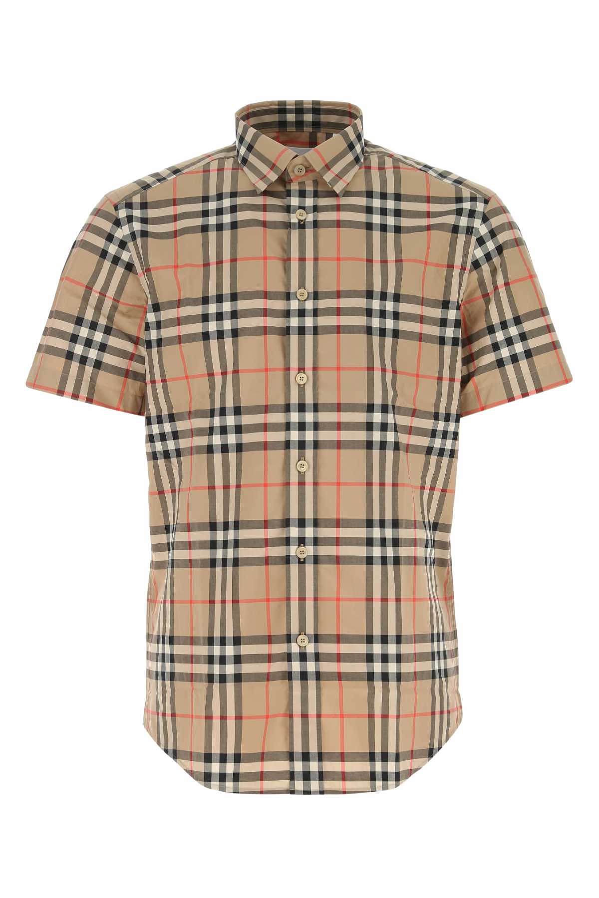 BURBERRY Embroidered Poplin Shirt - Classic Checked Design for Men