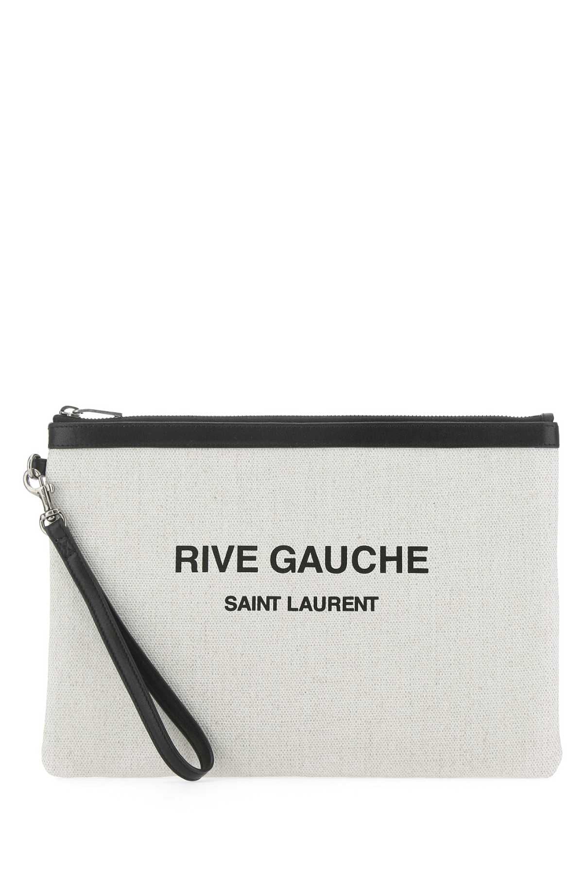 SAINT LAURENT Chalk Canvas Mini Clutch - 31x21 cm