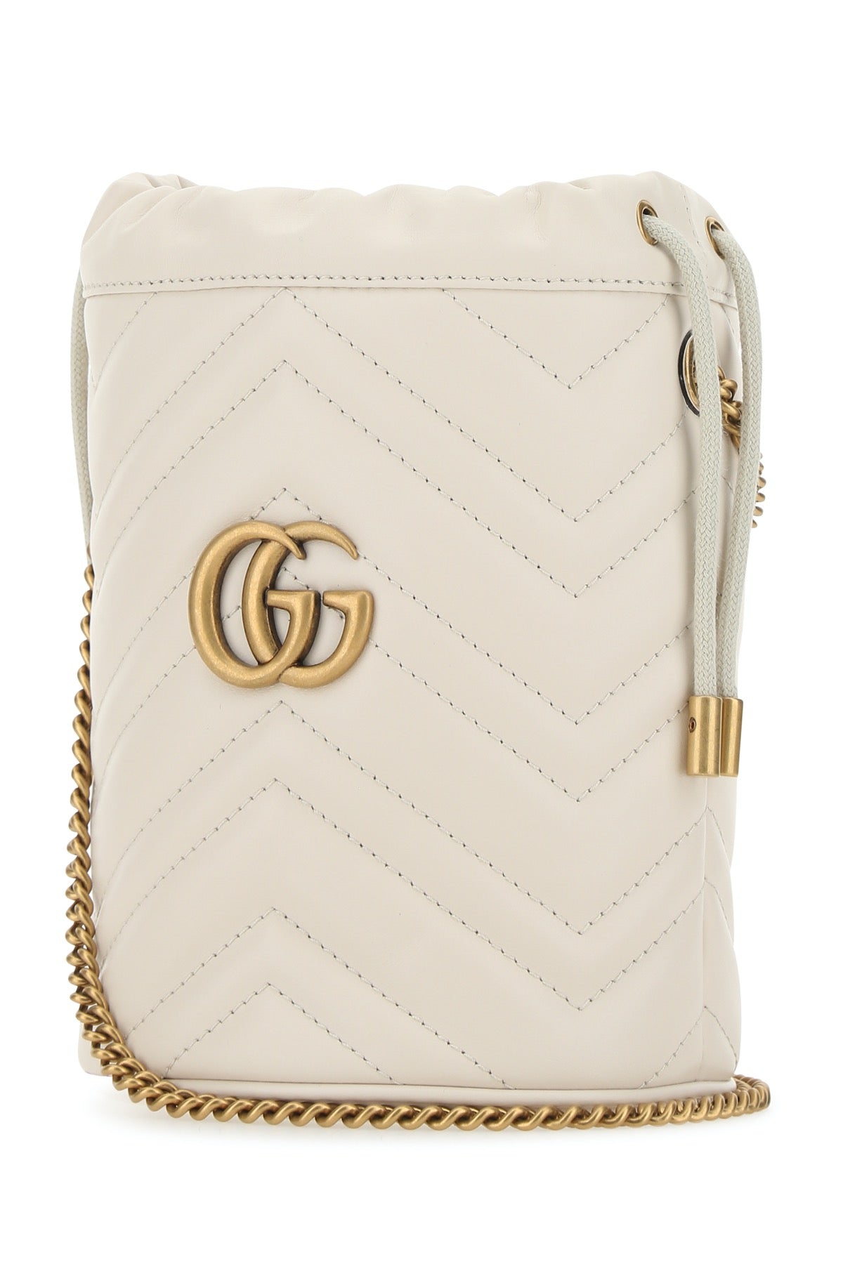 GUCCI Ivory Leather Mini Bucket Handbag