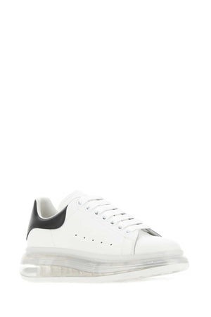 ALEXANDER MCQUEEN Classic White Leather Sneakers with Black Heel