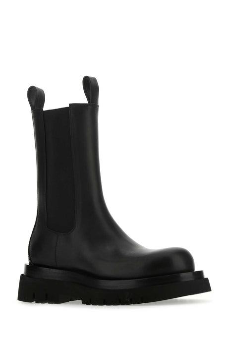 BOTTEGA VENETA Women's Luxe Black Leather Lug Boots