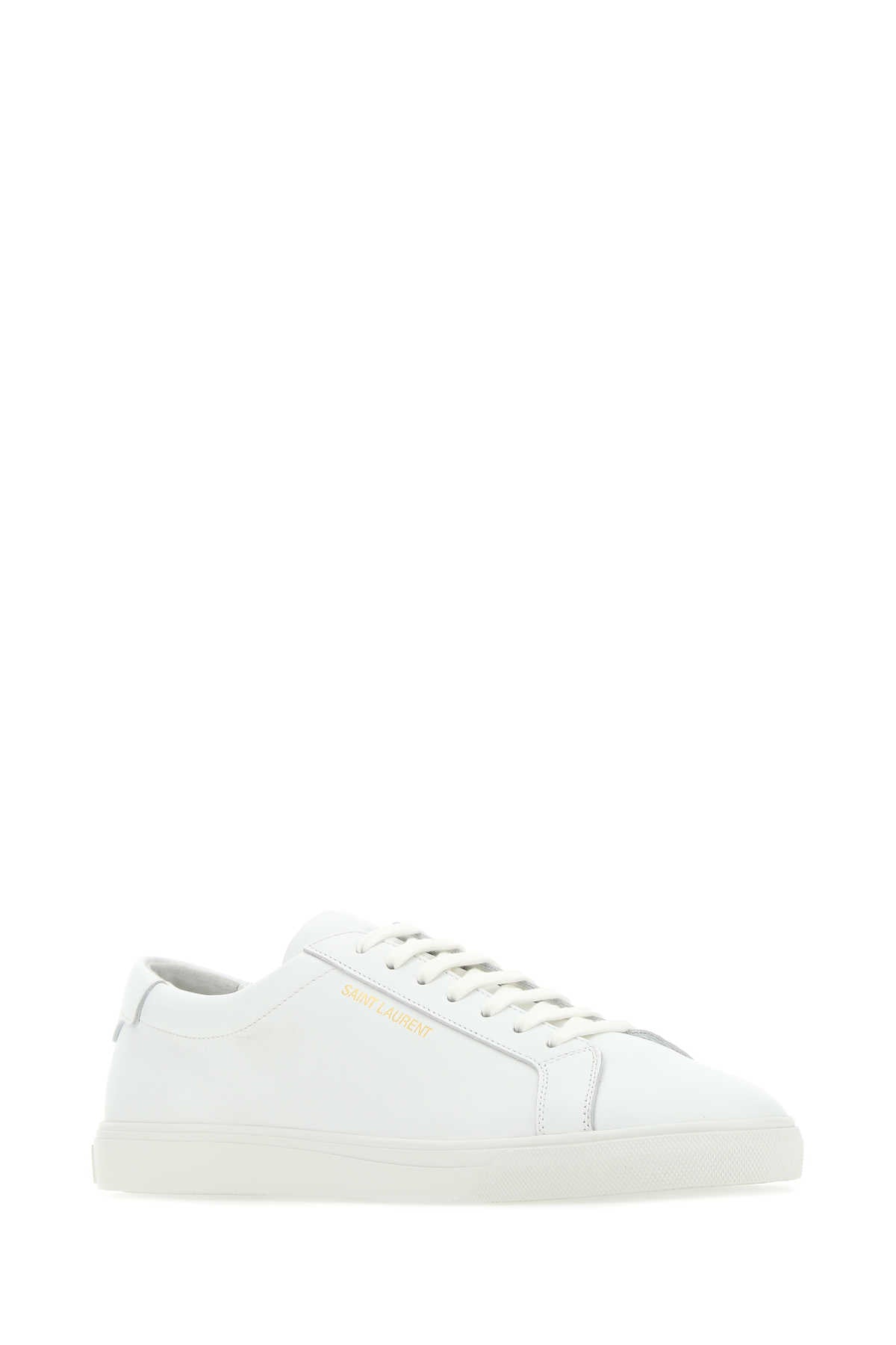 SAINT LAURENT Classic White Leather Sneakers for Men