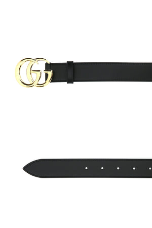 GUCCI Classic Black Leather GG Marmont Belt - 4 cm Height