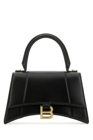 BALENCIAGA Mini Black Leather Hourglass Handbag