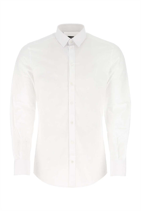 DOLCE & GABBANA Men's Classic White Stretch Poplin Shirt - Tailored Fit