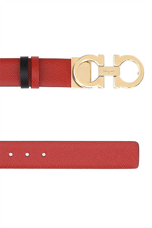 SALVATORE FERRAGAMO Reversible Leather Belt - 2.5 cm Height