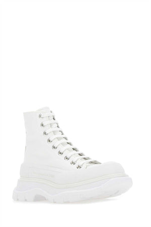 ALEXANDER MCQUEEN Ivory Canvas Tread Slick Sneakers