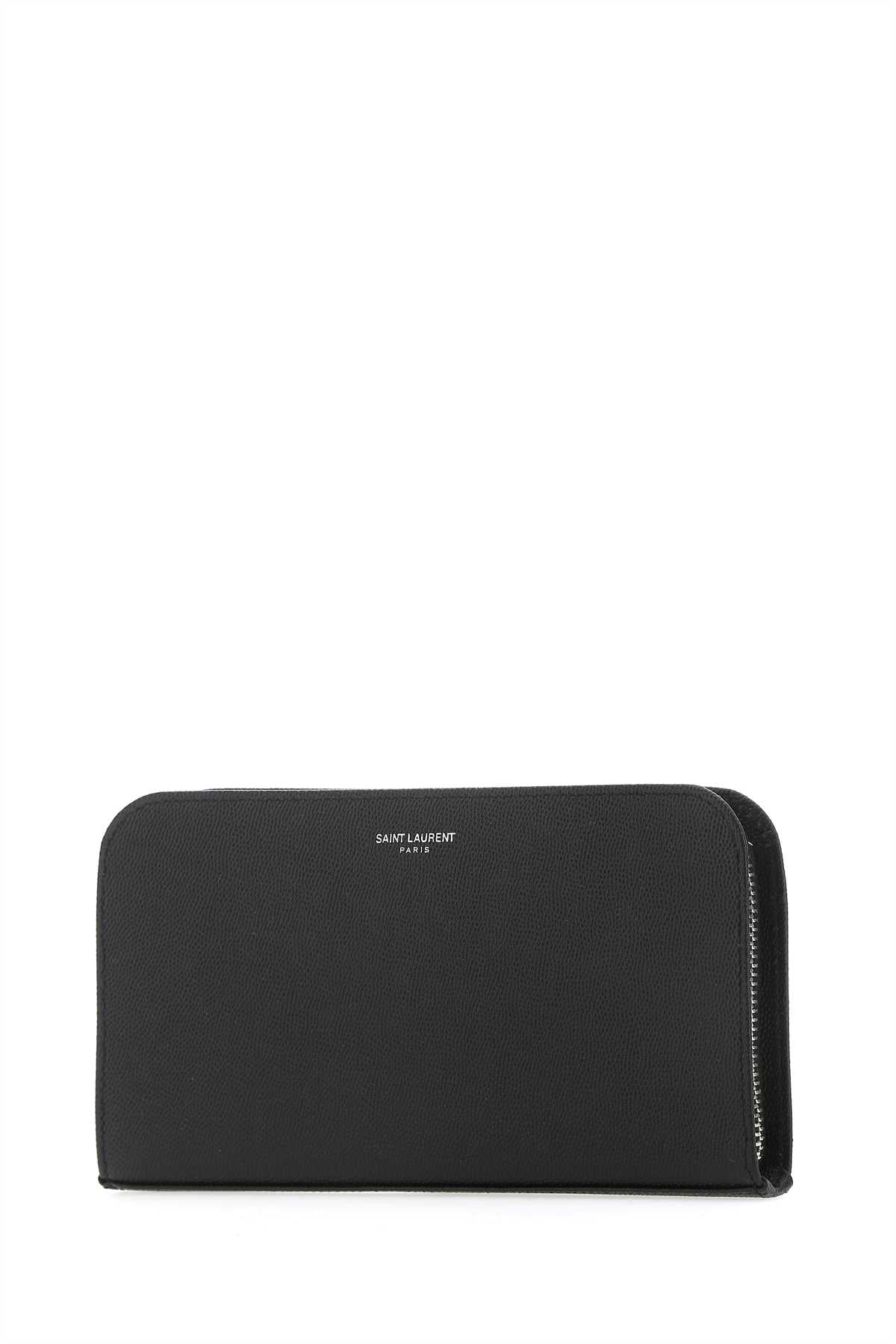 SAINT LAURENT Sophisticated Black Leather Wallet - 21 cm x 10 cm x 2.5 cm