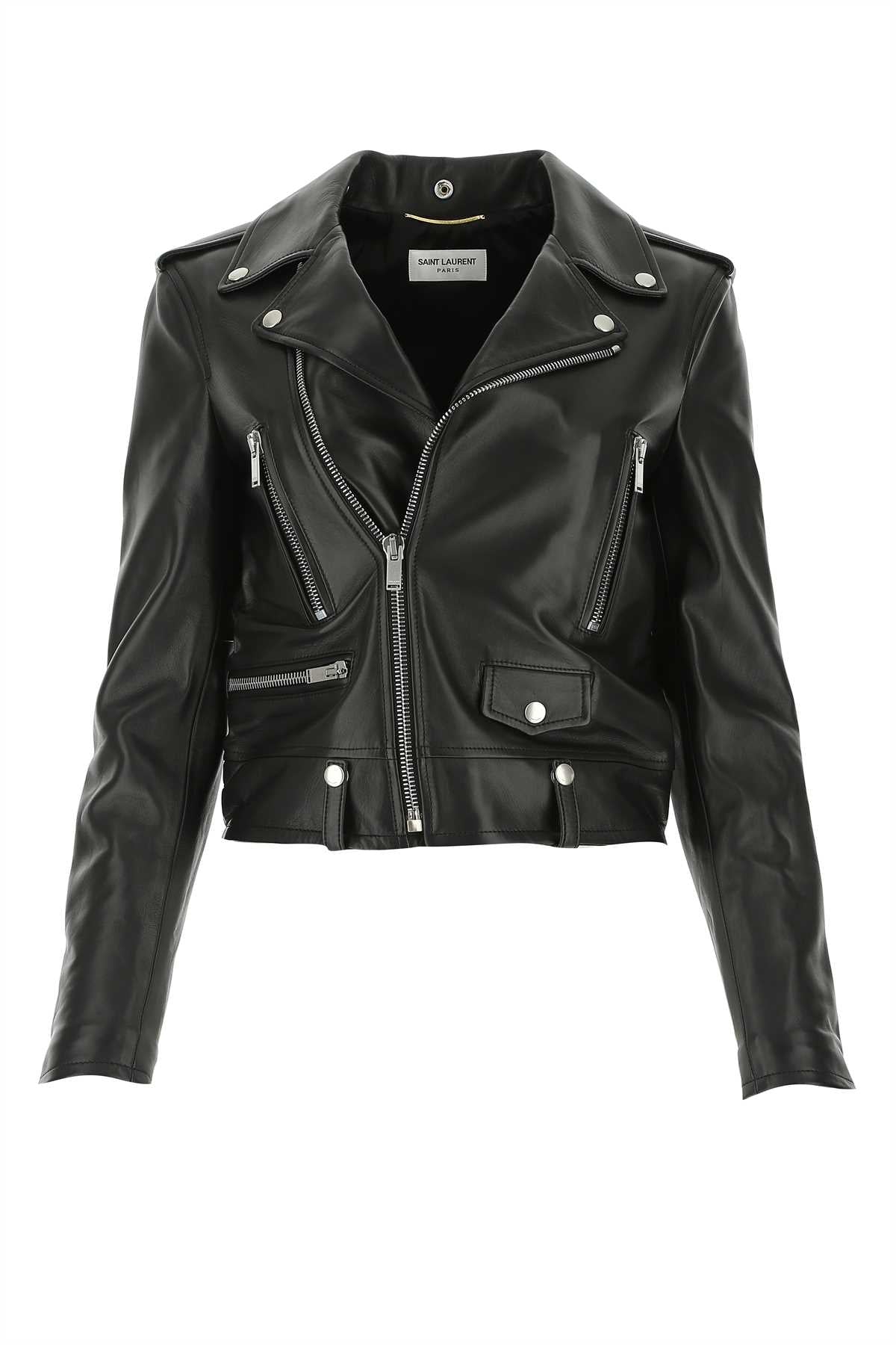 SAINT LAURENT Classic Black Nappa Leather Jacket for Women