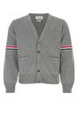 THOM BROWNE Classic Grey Cotton Stitch Cardigan for Men