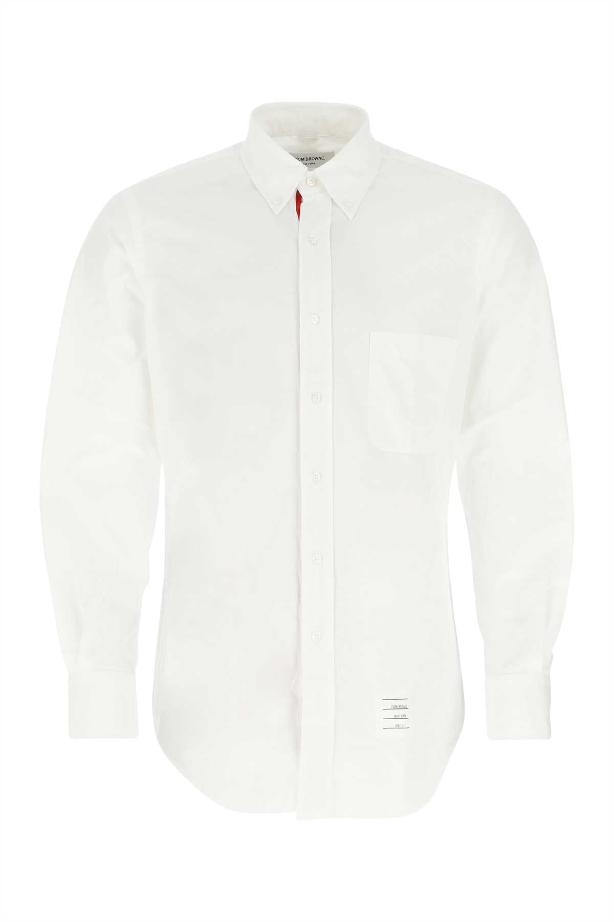 THOM BROWNE Classic White Cotton Shirt for Men