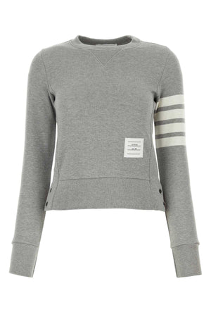 THOM BROWNE Chic Grey Cotton Sweatshirt for Women - Fall 2024