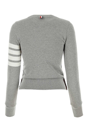 THOM BROWNE Chic Grey Cotton Sweatshirt for Women - Fall 2024