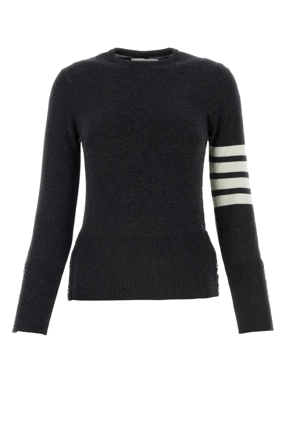 THOM BROWNE Charcoal Merino Wool Sweater for Women