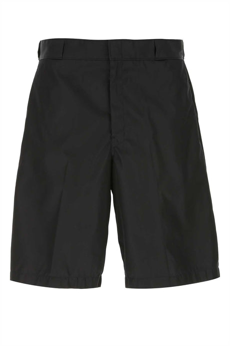 PRADA Eco-Friendly Black Bermuda Shorts for Men