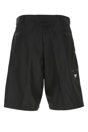 PRADA Eco-Friendly Black Bermuda Shorts for Men