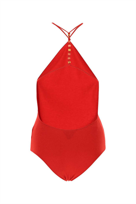 BOTTEGA VENETA Chic Red Stretch Cashmere Blend Bodysuit