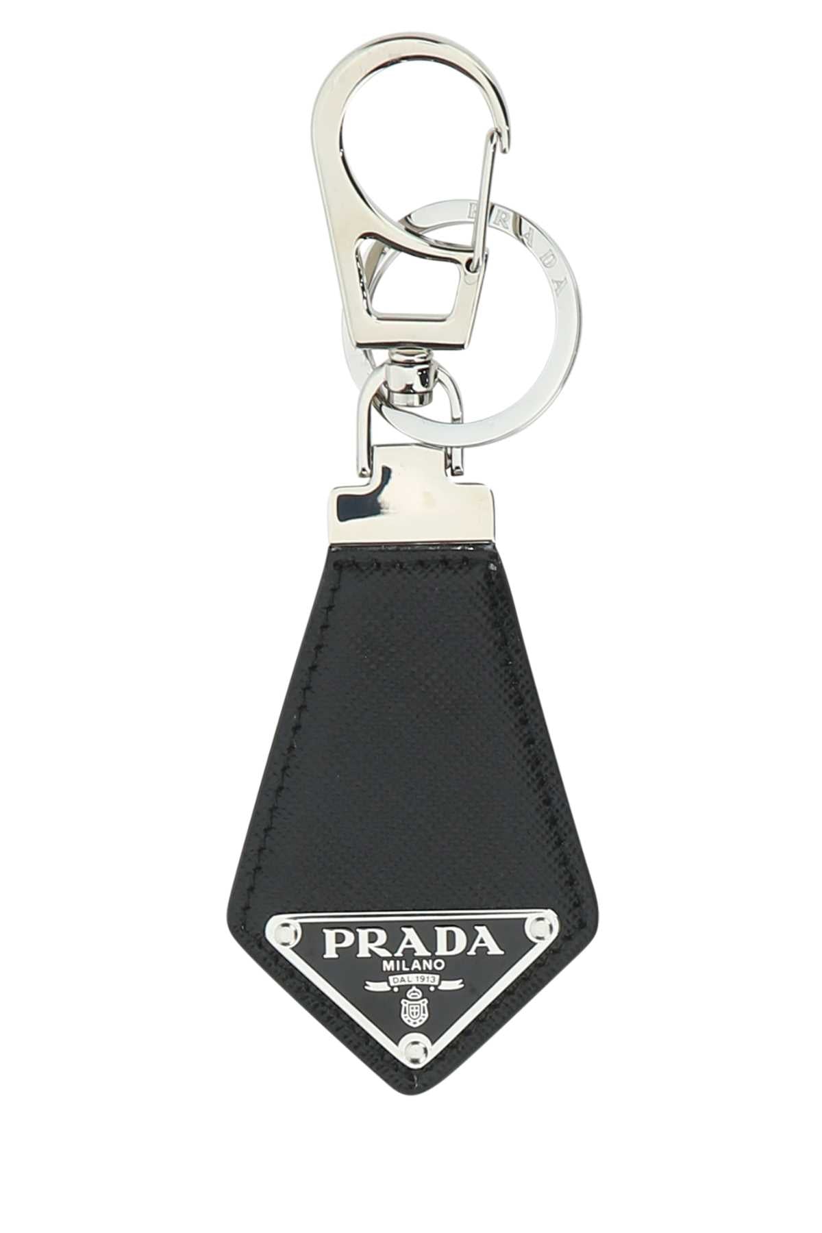 PRADA Elevate Your Style with the Men's Leather Key Ring - 14 cm