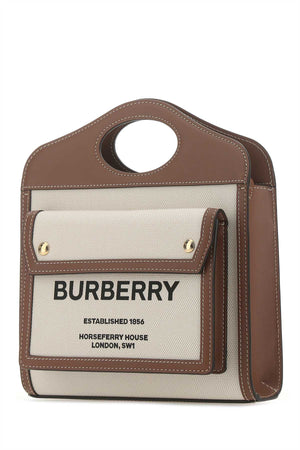 BURBERRY Stylish Two-Tone Mini Pocket Handbag