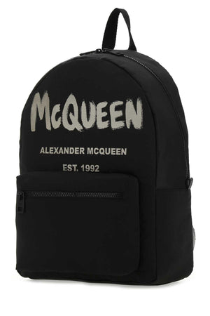 ALEXANDER MCQUEEN Black Canvas Metropolitan Mini Backpack - 29cm x 41cm