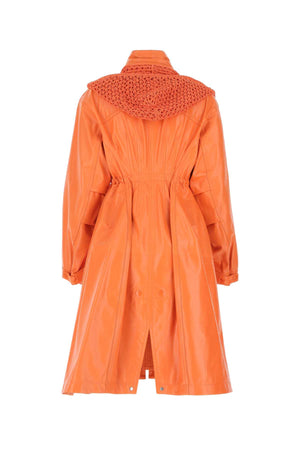 BOTTEGA VENETA Elegant Orange Leather Parka Jacket for Women