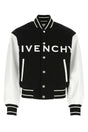 GIVENCHY Two-Tone Wool Blend and Leather Bomber Jacket