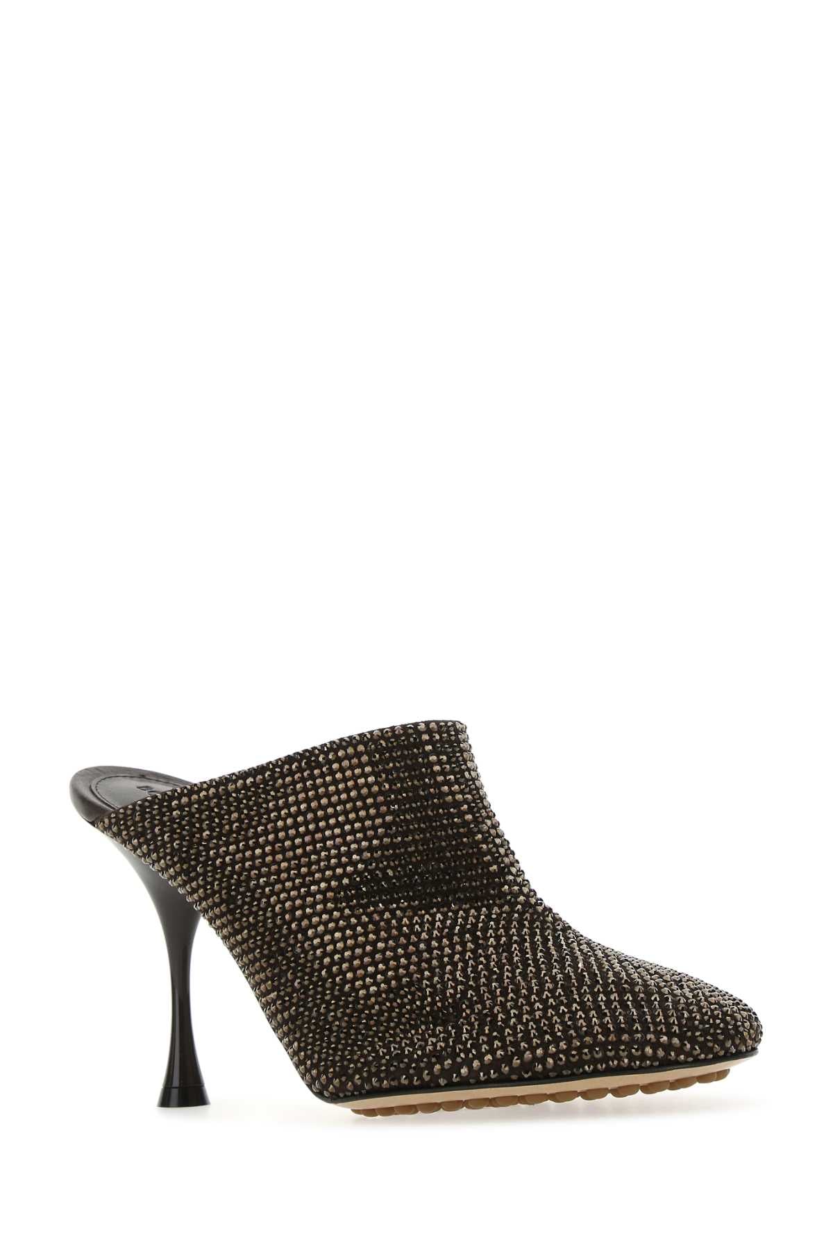 BOTTEGA VENETA Embellished Suede Sparkle Dot Sock Flat - 9 cm Heel Height