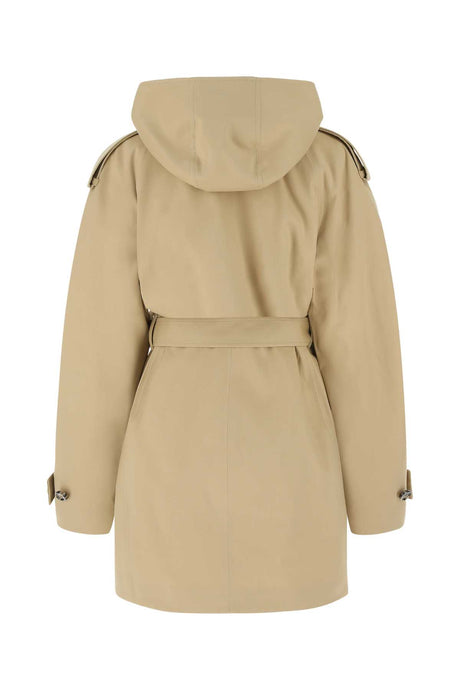 BOTTEGA VENETA Cappuccino Stretch Cotton Trench Jacket