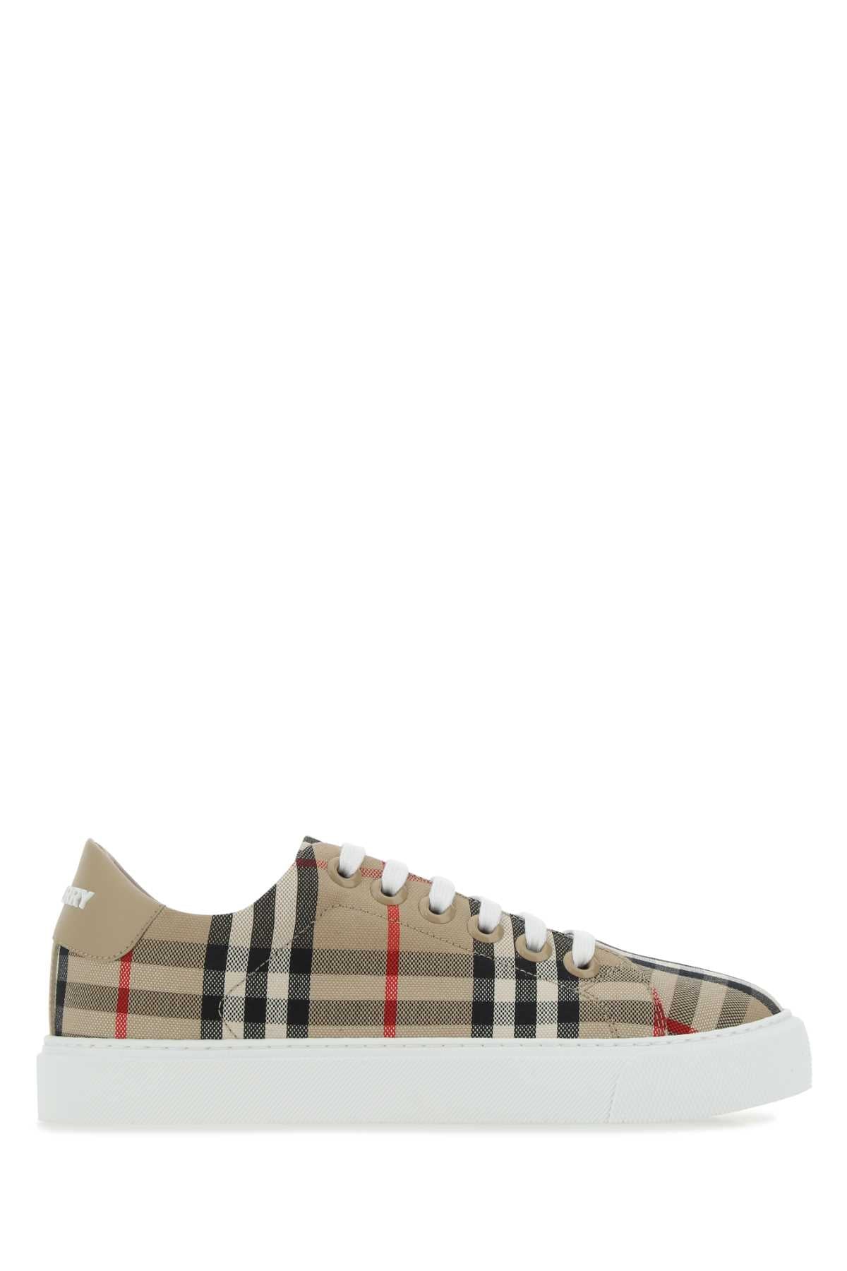 BURBERRY Embroidered Canvas Sneakers for Women