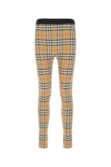 BURBERRY Checked Stretch Nylon Leggings for Women