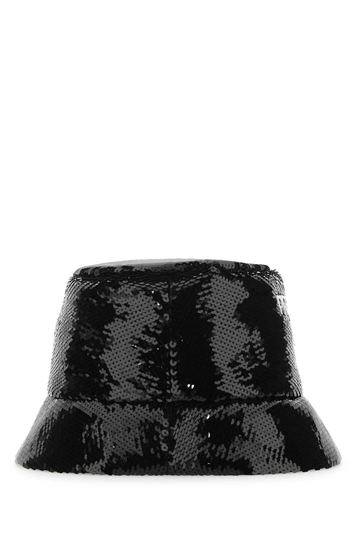 PRADA Black Sequined Bucket Hat