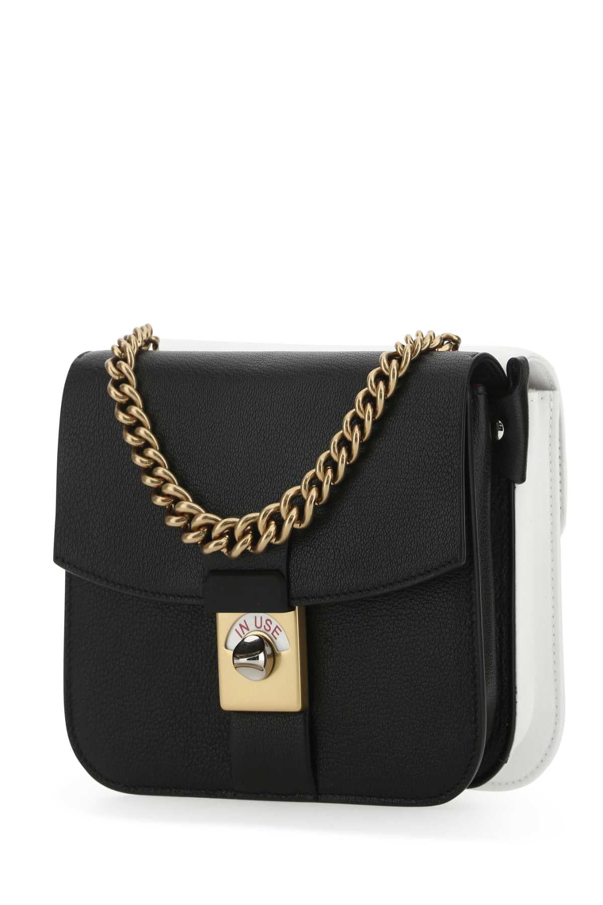 MAISON MARGIELA Two-tone Leather and Cotton Mini Square Handbag