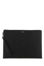 SAINT LAURENT Sophisticated Leather Clutch