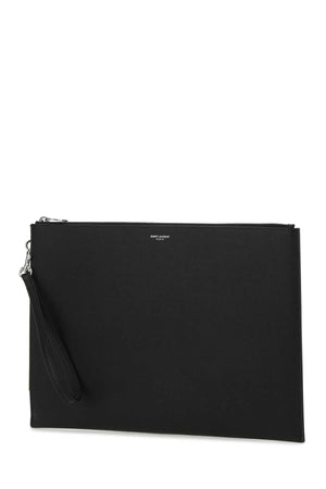 SAINT LAURENT Sophisticated Leather Clutch