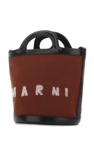 MARNI Two-Tone Mini Felt and Leather Tropicalia Bucket Handbag