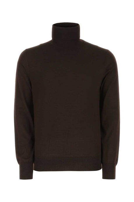 DOLCE & GABBANA Sophisticated Dark Brown Cashmere Blend Sweater for Men - Size M