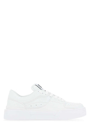 DOLCE & GABBANA Luxury White Leather New Rome Sneakers for Men