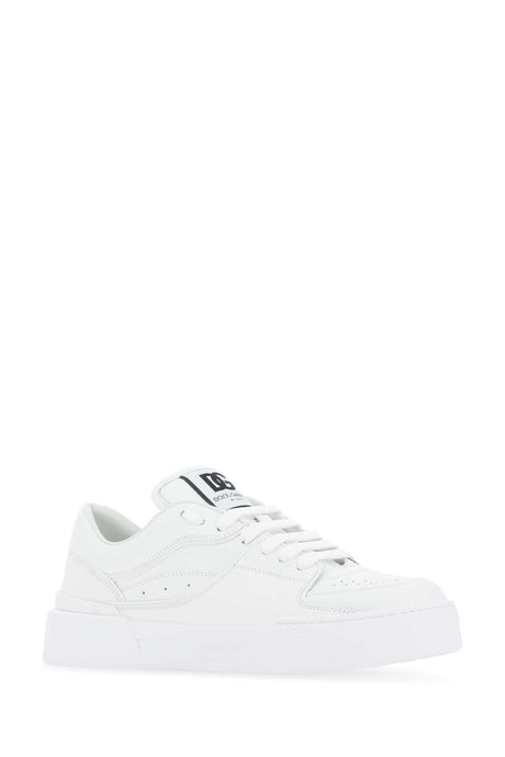 DOLCE & GABBANA Luxury White Leather New Rome Sneakers for Men