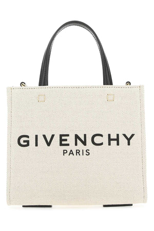 GIVENCHY Stylish Ivory Canvas Mini Tote Handbag