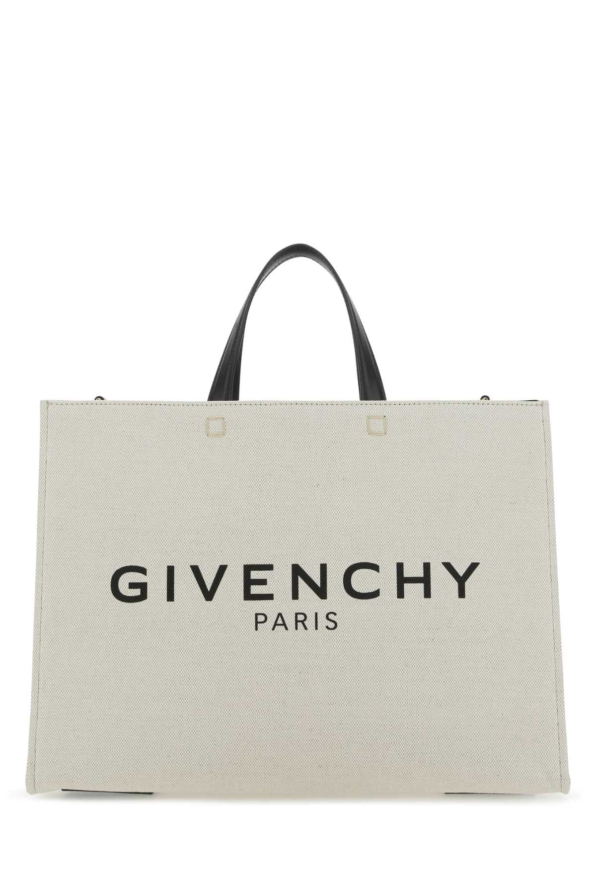 GIVENCHY Ivory Canvas Medium G Shopping Handbag