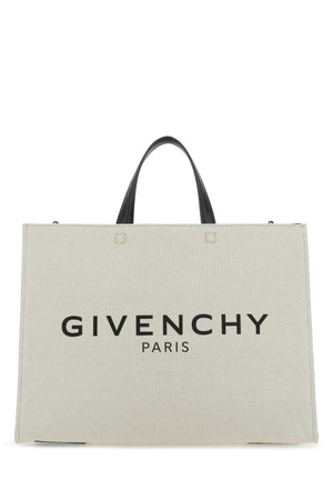 GIVENCHY Ivory Canvas Medium G Shopping Handbag