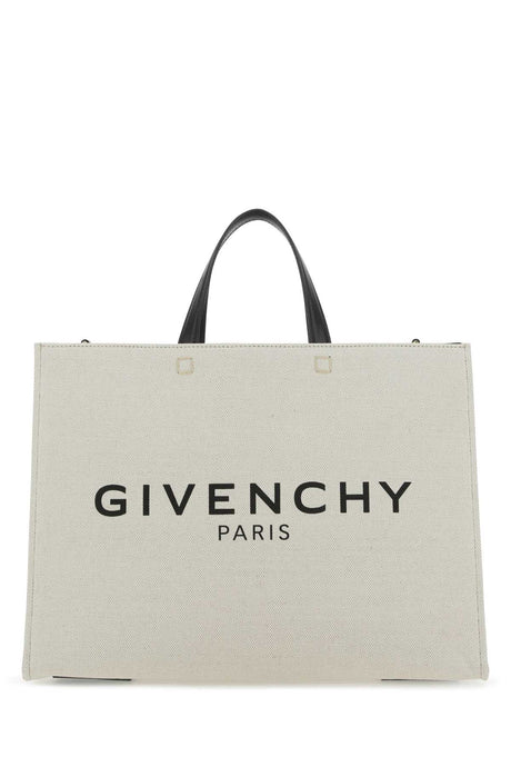 GIVENCHY Ivory Canvas Medium G Shopping Handbag