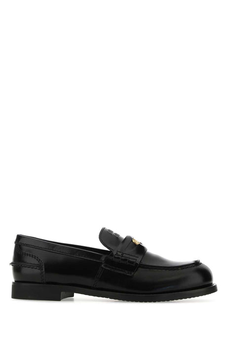 MIU MIU Classic Black Leather Loafers for Women