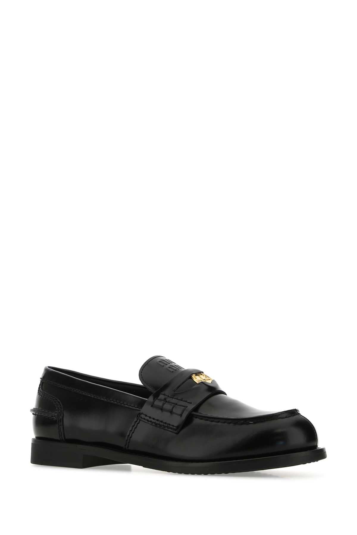 MIU MIU Classic Black Leather Loafers for Women