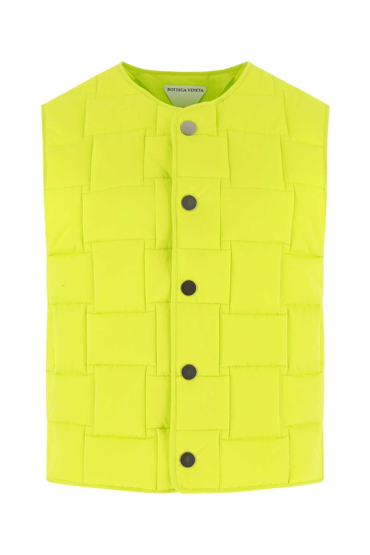 BOTTEGA VENETA Acid Green Nylon Padded Mini Vest