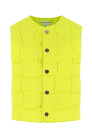 BOTTEGA VENETA Acid Green Nylon Padded Mini Vest