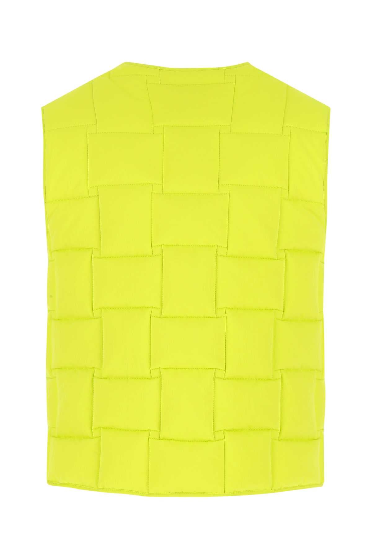 BOTTEGA VENETA Acid Green Nylon Padded Mini Vest